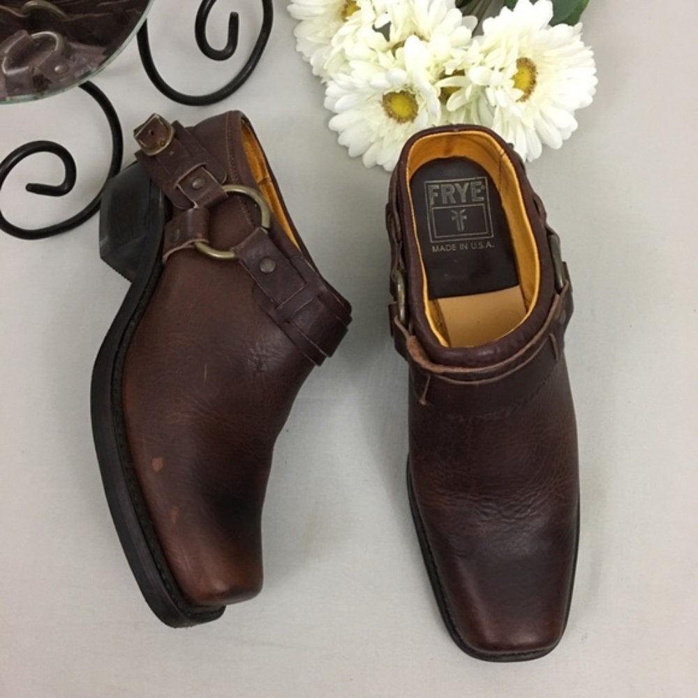 Frye Mule Belted Leather harness